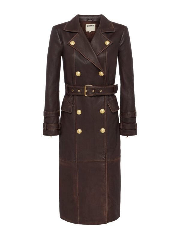 Celina Leather Trench Coat